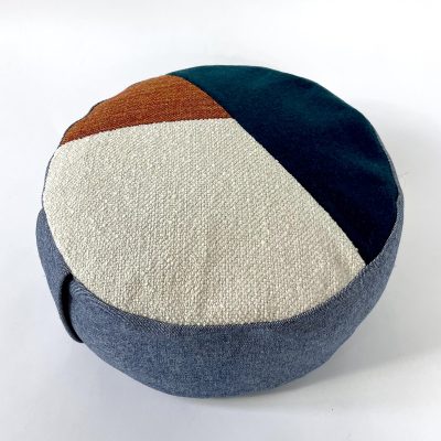 Pouffe - Petrol/Red Orange